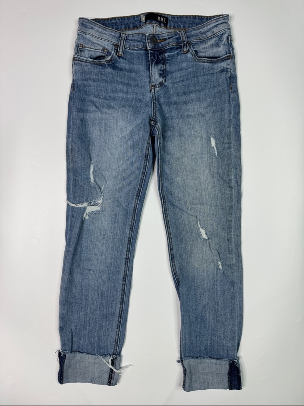 KUT Catherine Boyfriend Rolled Cuff Jeans Size 2